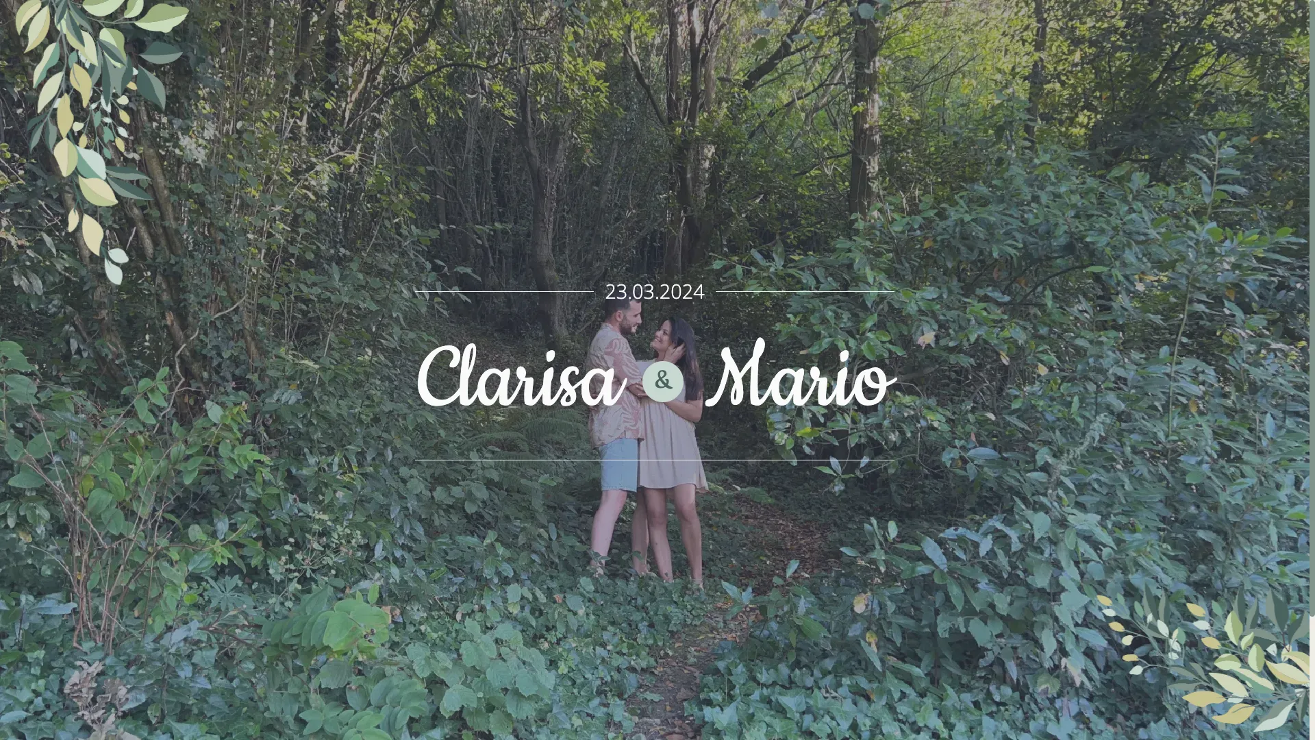 Imagen de la landing page de la invitación de boda